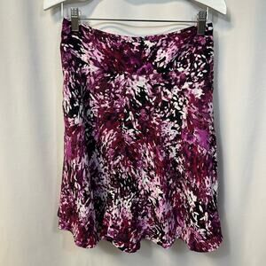 White House Black Market Pink Floral Flounce Mini Skirt Y2K Pockets 0